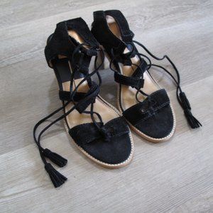 DOLCE VITA Black Suede Lace Up Sandals